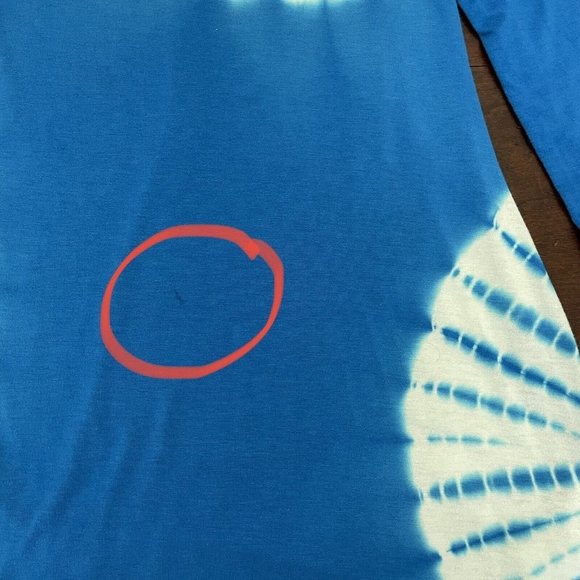 Soft Surroundings Size S Blue Tie Dye Tunic Top Jersey Knit Boho Hippie Stretch‎ - Picture 6 of 13